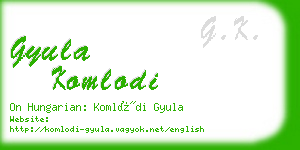 gyula komlodi business card